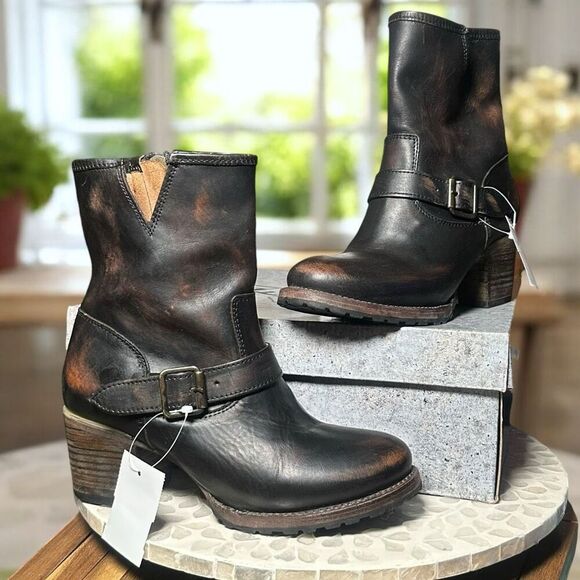 Freebird by Steven Carlito Boots Distressed Leather Ankle Mid-Calf Women’s Size - Picture 8 of 15